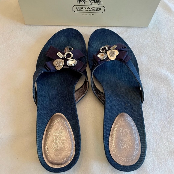 Coach denim sandals with decoration - Picture 2 of 4